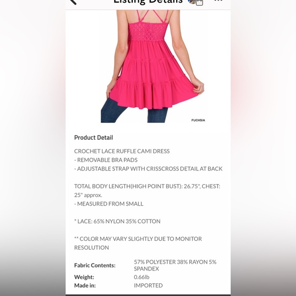 👗👗Nwt Cami dress 👗👗 - Picture 5 of 5